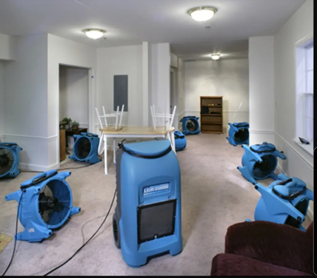 Air movers and dehumidifier setup for Water Extraction & Removal in Englewood